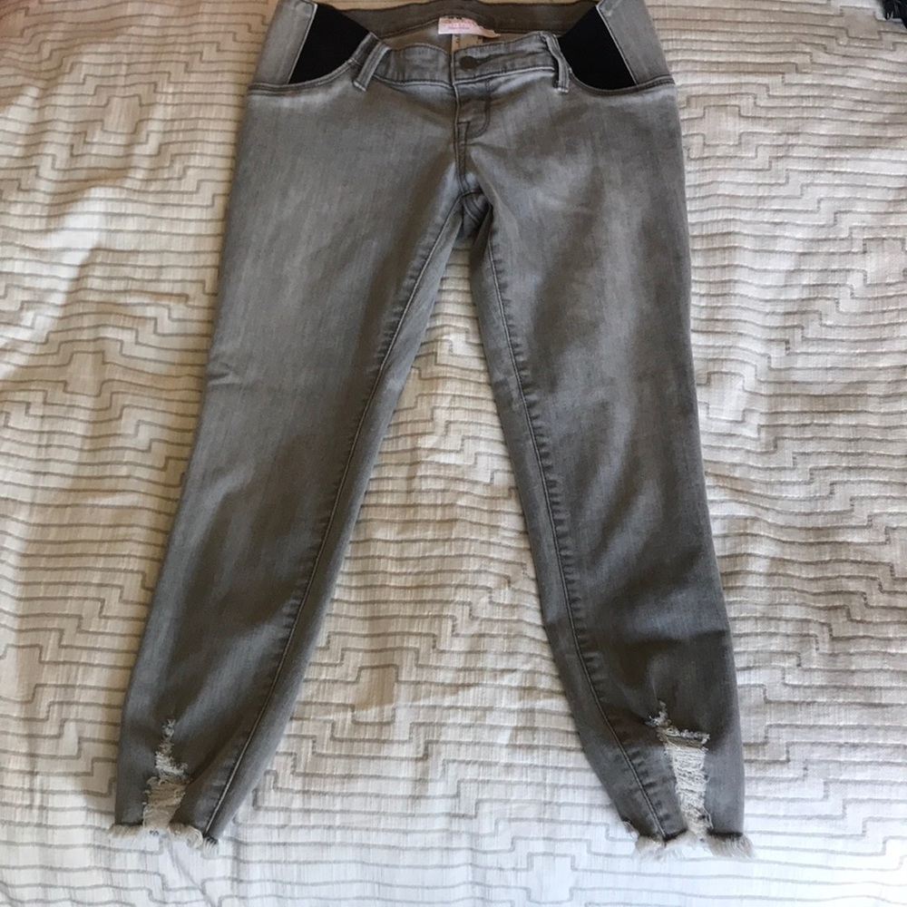 Isabel Black cropped maternity jeans